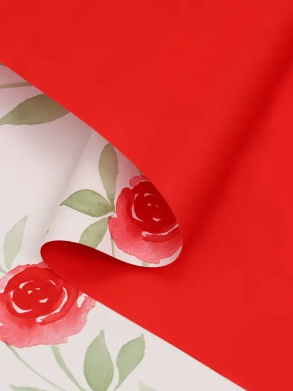 Пленка для цветов, "Цветы", красная, 57х57 см