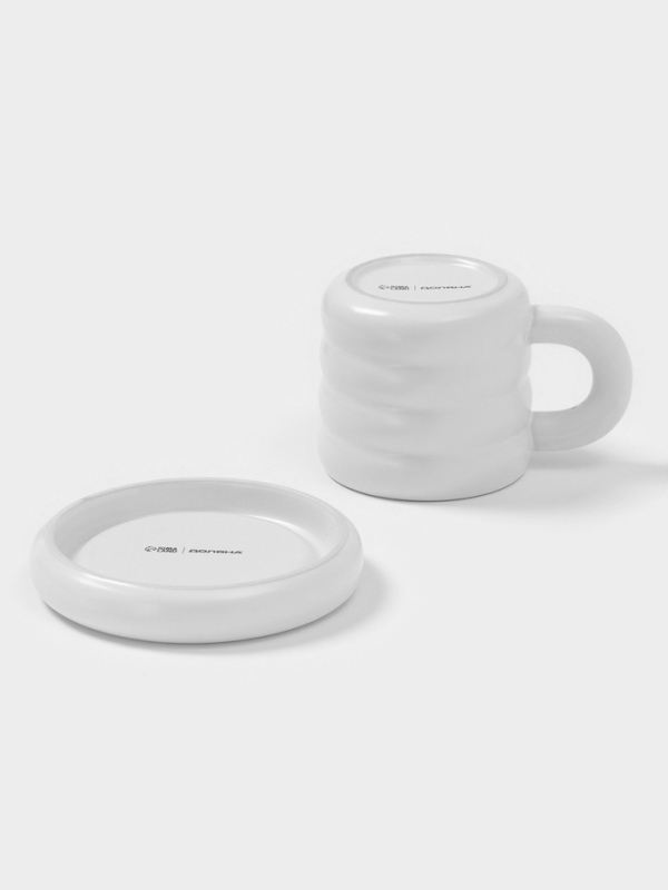 Чайная пара Доляна «Зефир», 350 мл, керамика, белая Чайная пара Доляна «Зефир», 350 мл, керамика, белая