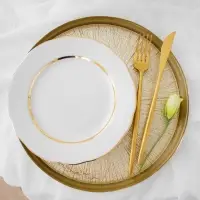 Блюдо сервировочное &laquo;Кувшинка&raquo;, d=28 см, стекло, золотистое