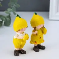 Сувенир полистоун "Малыши-лимончики" набор 2 шт 2,8х3,7х7,9 см