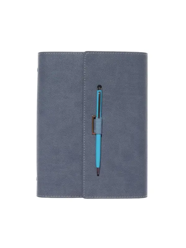 Органайзер на кольцах, А5, с клапаном, 80л, линия, к/зам, с ручкой, Серо-синий Органайзер на кольцах, А5, с клапаном, 80л, линия, к/зам, с ручкой, Серо-синий