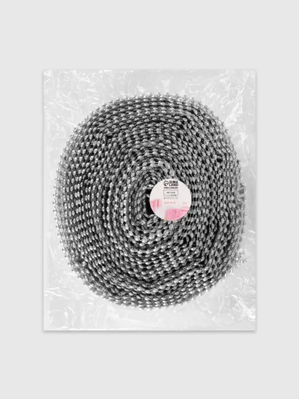 Лента с имитацией выпуклых страз, 5.75 см, 9&plusmn;1 м, цвет серебряный