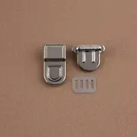 Застёжка для сумки, 2.5×3.1 см, цвет серебряный