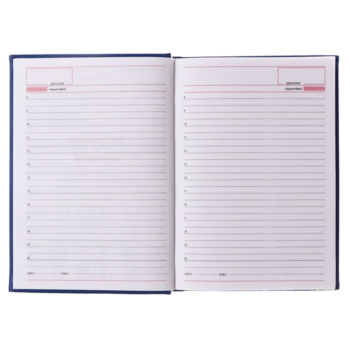 Ежедневник недатированный А5, 160 листов "Вивелла", обложка искусственная кожа, синий