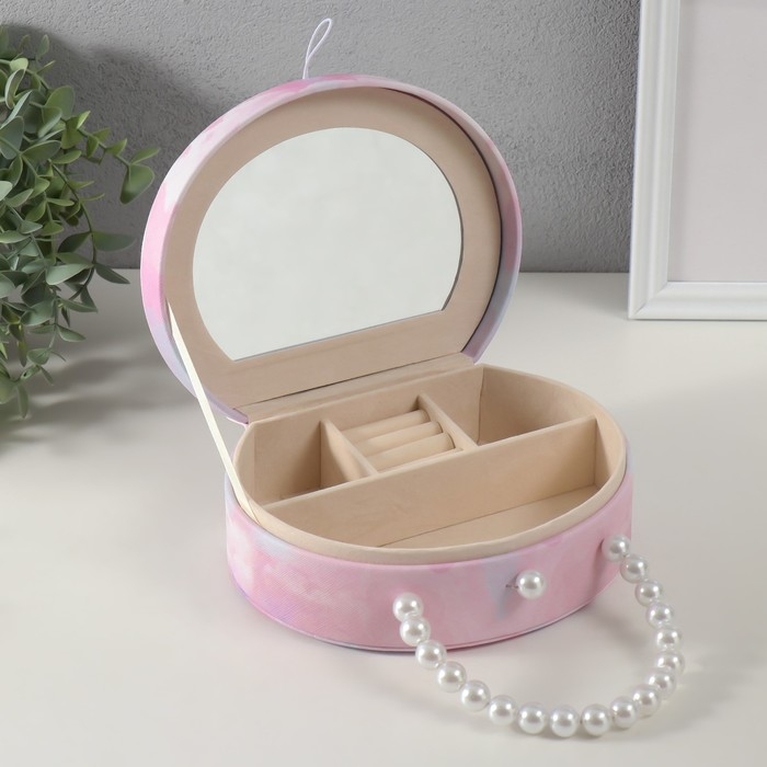 Шкатулка кожзам для украшений сумочка  Шкатулка кожзам для украшений сумочка "Балерина-ангел" розовая 19х15,5х7,5 см