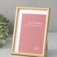 Фоторамка для фото 15х21 см "Oframe", пластик, золото, (пластиковый экран)