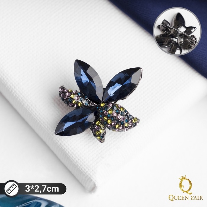 Брошь «Цветок» морская звезда, цветная в сером металле Брошь «Цветок» морская звезда, цветная в сером металле