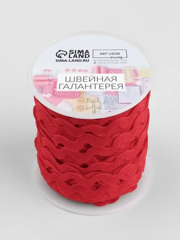 Тесьма отделочная &laquo;Вьюнчик&raquo;, 5 мм, 27&plusmn;1 м, красная №26