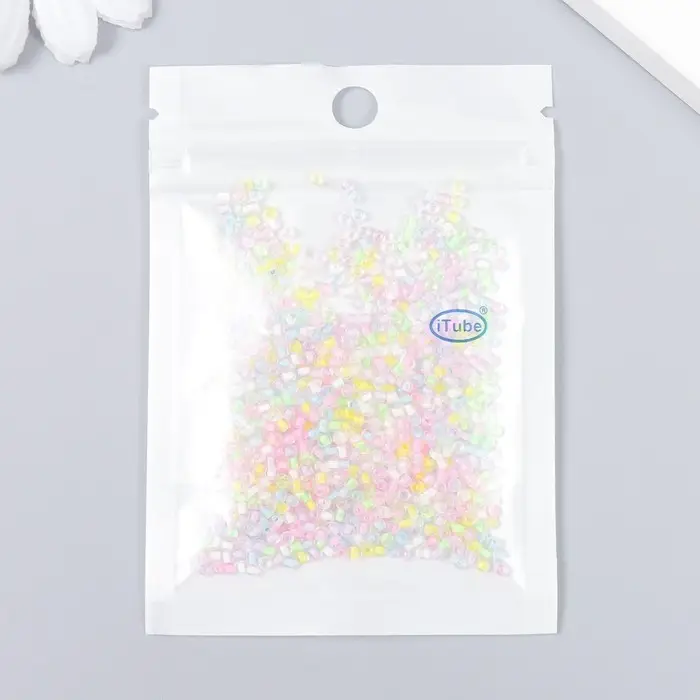 Бисер стекло 12/0  Бисер стекло 12/0 "Прозрачный. Цветная серединка. Конфеты" 10 гр