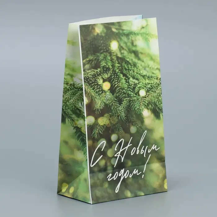 Пакет без ручек «С Новым годом», веточка ели, 10 х 19.5 х 7 см, Новый год Пакет без ручек «С Новым годом», веточка ели, 10 х 19.5 х 7 см, Новый год