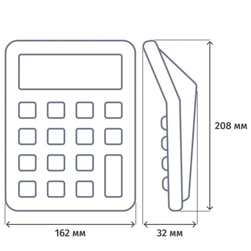 Калькулятор настольный Deli полноразм. EM888A, 12-ти разряд., голубой/черн