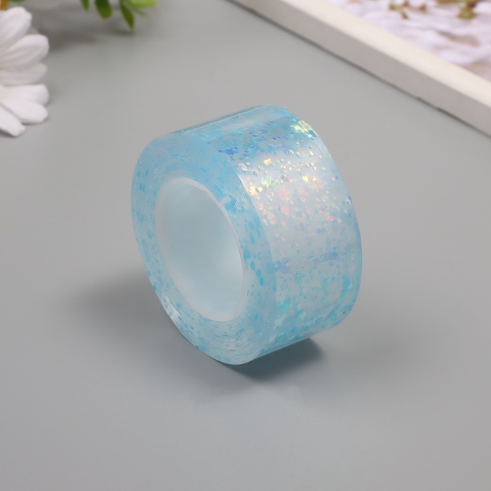 Клейкая нано-лента декоративная силикон Клейкая нано-лента декоративная силикон "Сияние. Голубой" 3 см, дл. 3 м 6,8х6,8х3 см