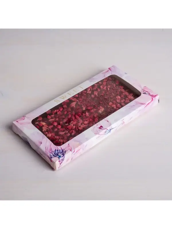 Коробка для шоколада, кондитерская упаковка с окном, Sweet, 17.3 х 8.8 х 1.5 см Коробка для шоколада, кондитерская упаковка с окном, Sweet, 17.3 х 8.8 х 1.5 см