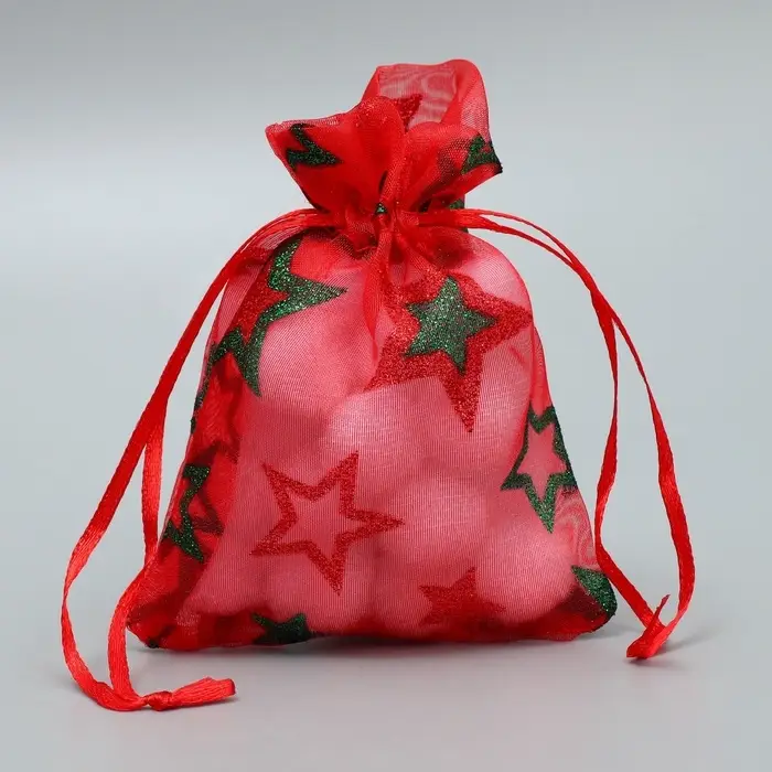 Мешочек подарочный органза «Звездочки», 10 х 12 см +/- 1.5 см Мешочек подарочный органза «Звездочки», 10 х 12 см +/- 1.5 см