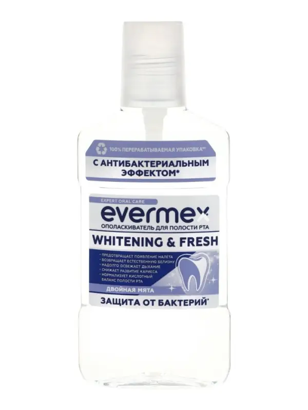 Evermex ополаскиватель для рта Whitening& Fresh 250 мл