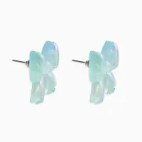 Серьги пластик "Бантик" перламутровый, цвет голубой