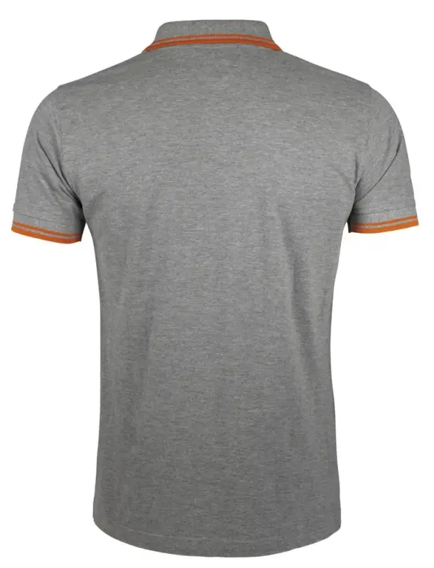 Рубашка поло мужская Pasadena Men 200 с контрастной отделкой, серый меланж/оранжевый, размер S Рубашка поло мужская Pasadena Men 200 с контрастной отделкой, серый меланж/оранжевый, размер S