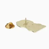 Значок "Русская красавица" с серьгами, цветной в золоте