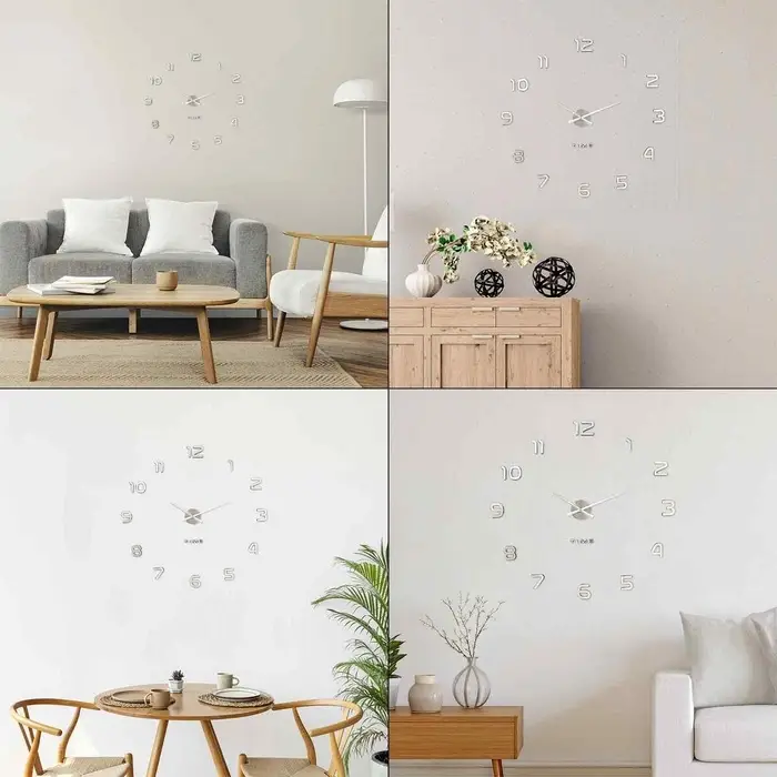 Часы настенные интерьерные &laquo;Акстелл&raquo;, 3D, бесшумные, плавный ход, наклейка, d=70 см