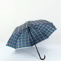 Зонт - трость полуавтоматический &laquo;Клетка&raquo;, 8 спиц, R=58/68 см, d=116 см, синий
