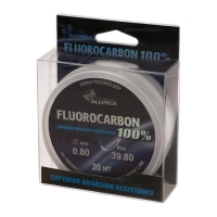 Леска монофильная ALLVEGA FX Fluorocarbon 100%, диаметр 0.80 мм, тест 39.8 кг, 20 м, прозрачная