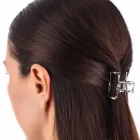 Крабик для волос &laquo;Сабина&raquo;, прямой, 4 см, серебристый