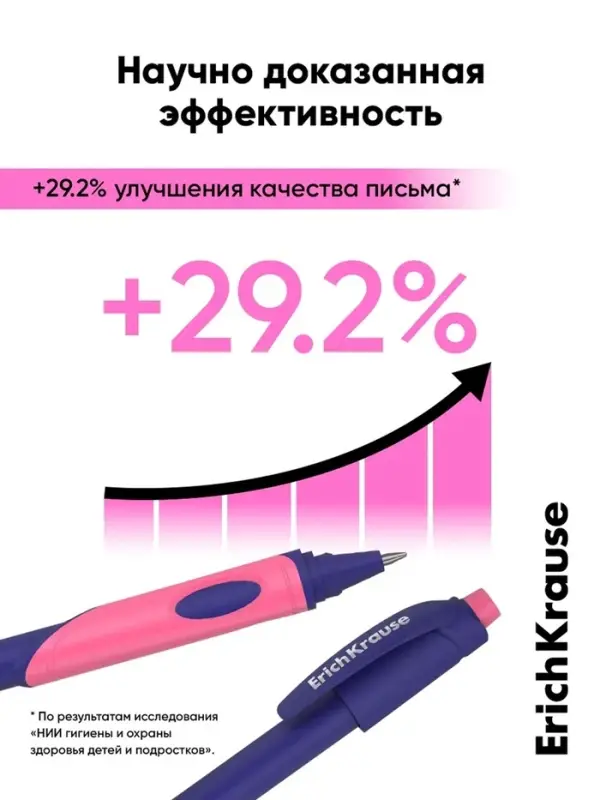 Набор ручек шариковых ErichKrause ErgoLine Grip Neon, SuperGlide, 2 штуки, узел 0.5 мм, синняя