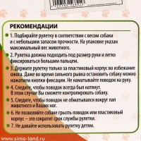 Рулетка "Гонка", 3 м, вес животного до 15 кг, голубая/розовая