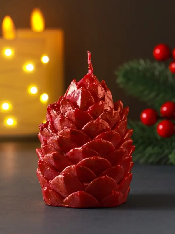 Свеча Свеча "Шишка 70*75 мм декор