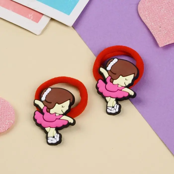 Резинка для волос "Крошка"(набор 2 шт) балеринка,3 см,красный