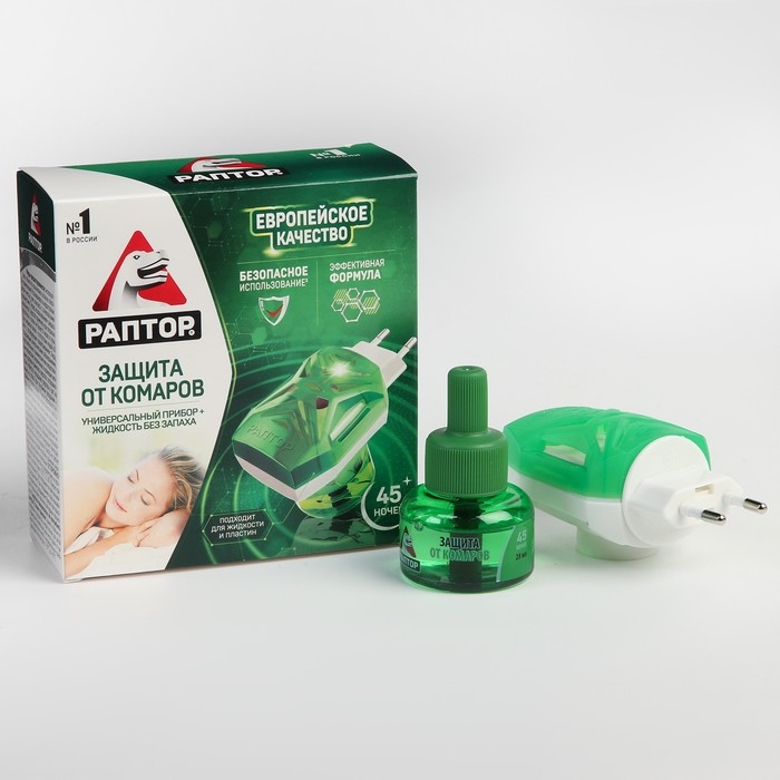 Набор фумигатор FLY + жидкость от комаров, РАПТОР, регулярная жидкость, 45 ночей Набор фумигатор FLY + жидкость от комаров, РАПТОР, регулярная жидкость, 45 ночей
