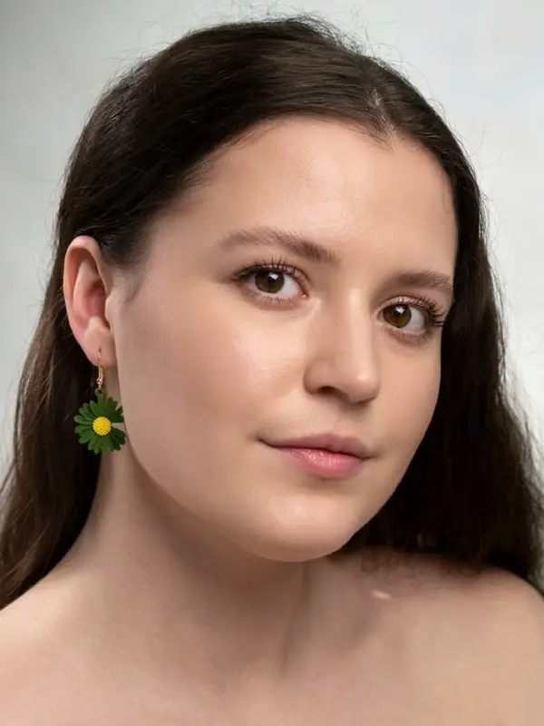 Серьги металл &laquo;Яркость&raquo;, ромашки, жёлто-зелёные