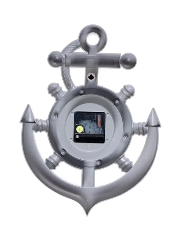 Часы настенные интерьерные &laquo;Якорь&raquo;, бесшумные, плавный ход, 38&times;27.5 см, d=12 см, серые