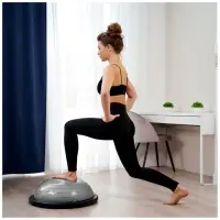 Полусфера BOSU гимнастическая ONLYTOP, с насосом, 58&times;25 см, серая