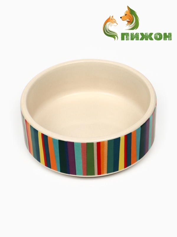 Миска керамическая  Миска керамическая "Цветные полосы" 180 мл,  10,5 х 4 см