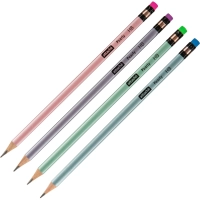 Карандаш чернографитный Attache Pearly HB, ласт, трехгр, дерево, в асс