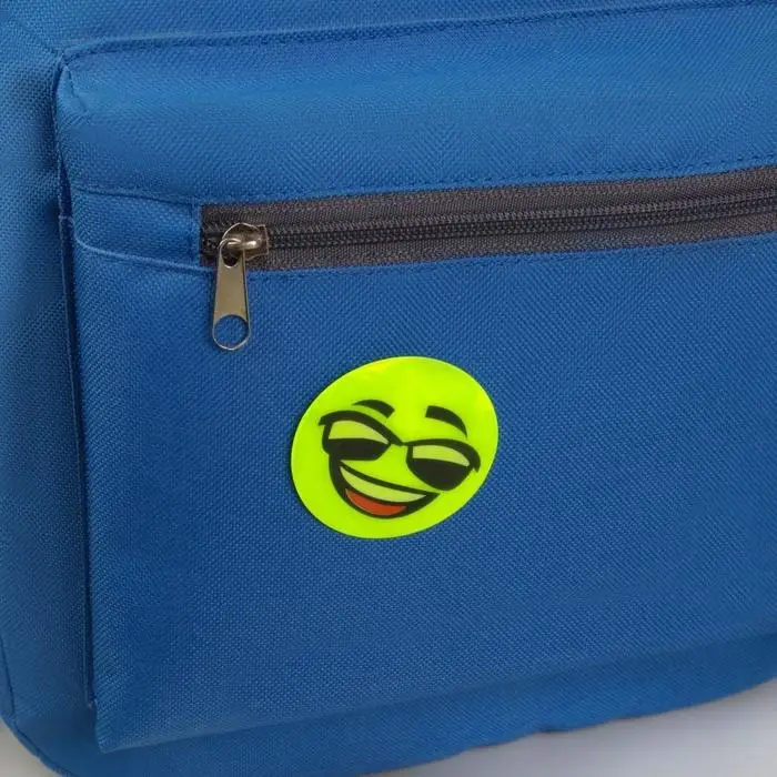 Светоотражающие наклейки «Смайлы», d=5 см, 4 шт. на листе, жёлтые Светоотражающие наклейки «Смайлы», d=5 см, 4 шт. на листе, жёлтые