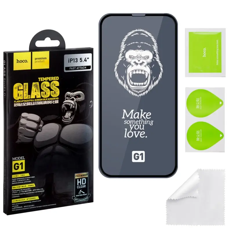 Защитное стекло для iPhone 13 Mini Full Screen G1 HOCO черное