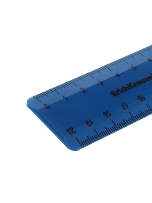 Линейка 20 см ErichKrause Classic, синяя, флоупак