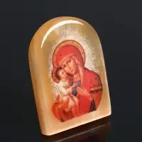 Владимирская икона Божией Матери, 6х5 см, селенит