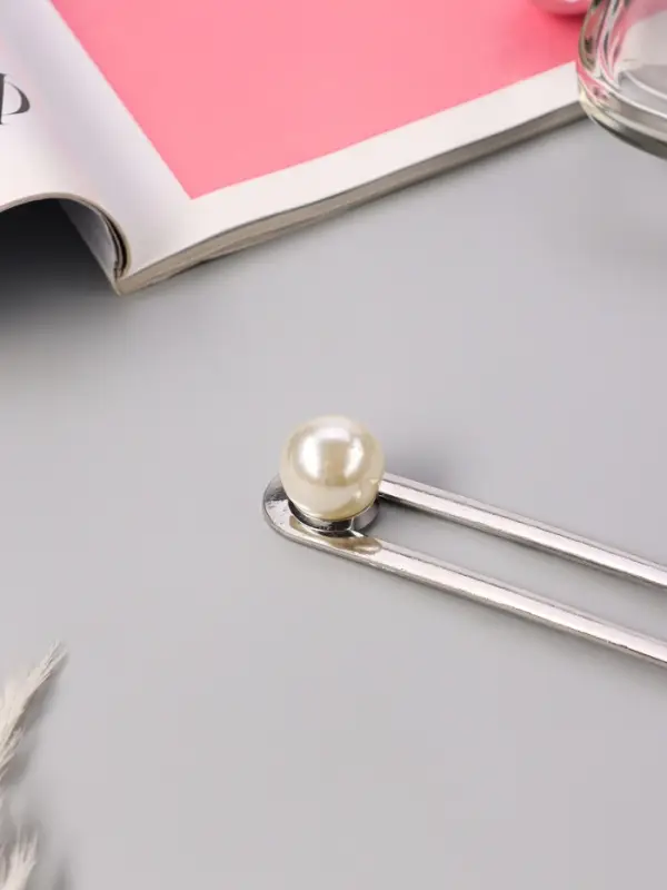 Шпилька для волос "Аделаида" 14,5х2 см, серебро