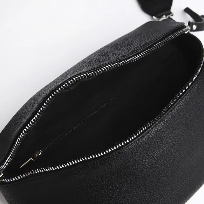 Сумка женская кросс-боди на молнии, 26&times;10&times;16 см, чёрная