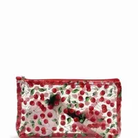Косметичка женская Cherry lady, для бассейна, на молнии, прозрачная, красная