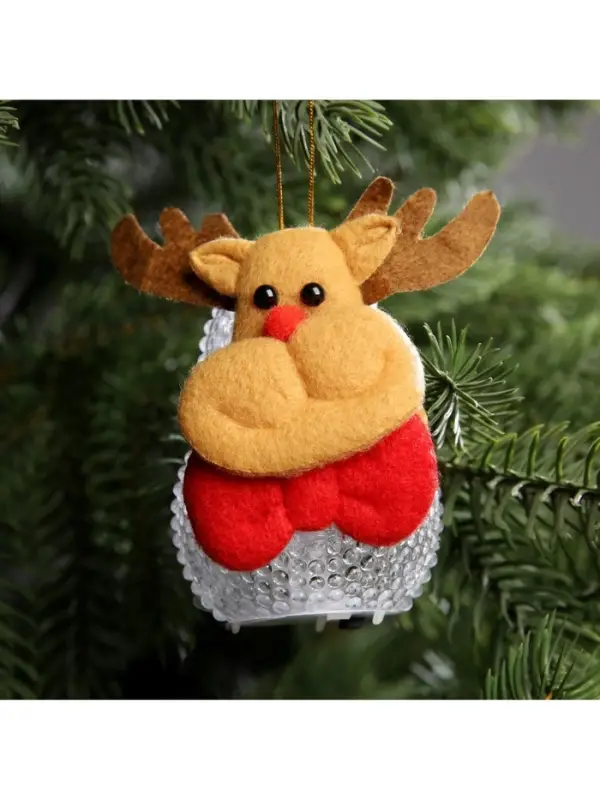 Ёлочная игрушка &laquo;Оленёнок&raquo;, 10 см, от батареек, свечение мульти (RGB)