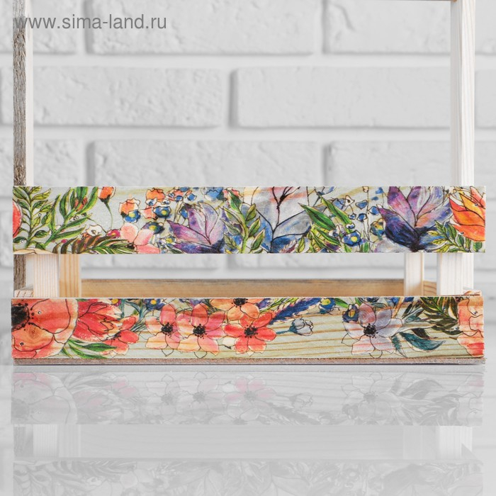 Набор кашпо деревянных подарочных Капоне  Набор кашпо деревянных подарочных Капоне "Полевые цветы", 3 в 1, ручка