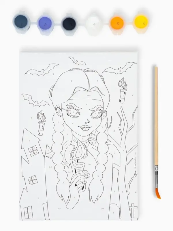 Картина по номерам для детей &laquo;Девочка с косичками&raquo;, 21&times;15 см