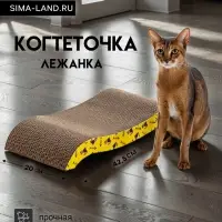 Когтеточка-лежанка &laquo;Пижон. ГТО&raquo;, 42.5&times;20&times;5.5 см, с кошачьей мятой, гофрокартон