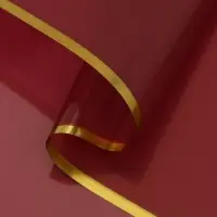 Пленка для цветов, "Кайма с тиснением", винная, 57х57 см