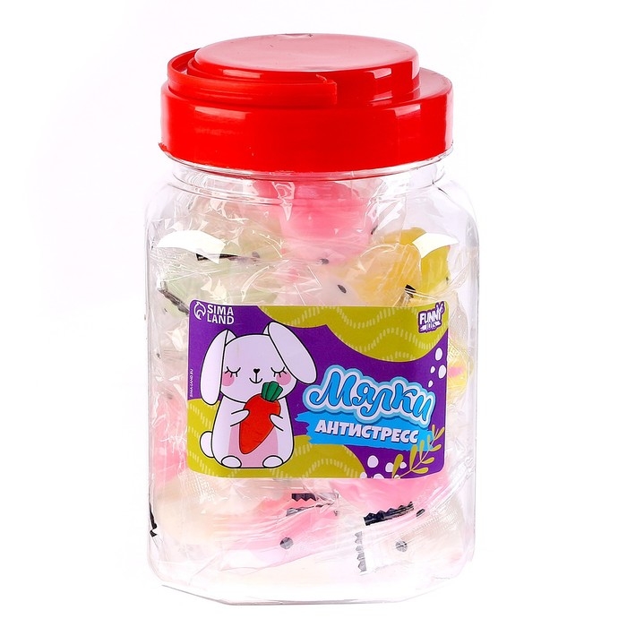 Антистресс сквиш мялка «Зайчики»,в банке Антистресс сквиш мялка «Зайчики»,в банке