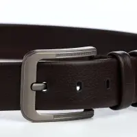 Ремень мужской, ширина 4 см, винт, пряжка металл, коричневый